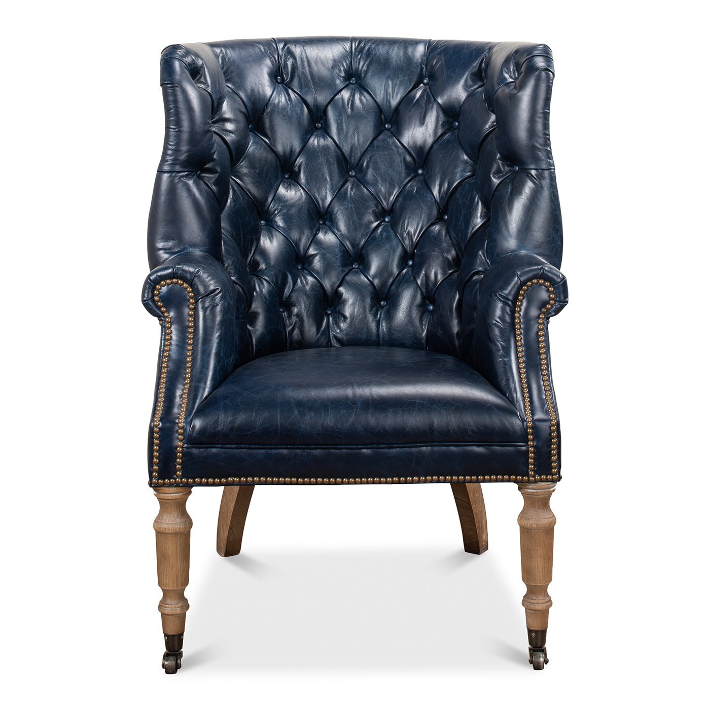 Georgian Barrel Back Wingchair - Chateau Blue - English Georgian America