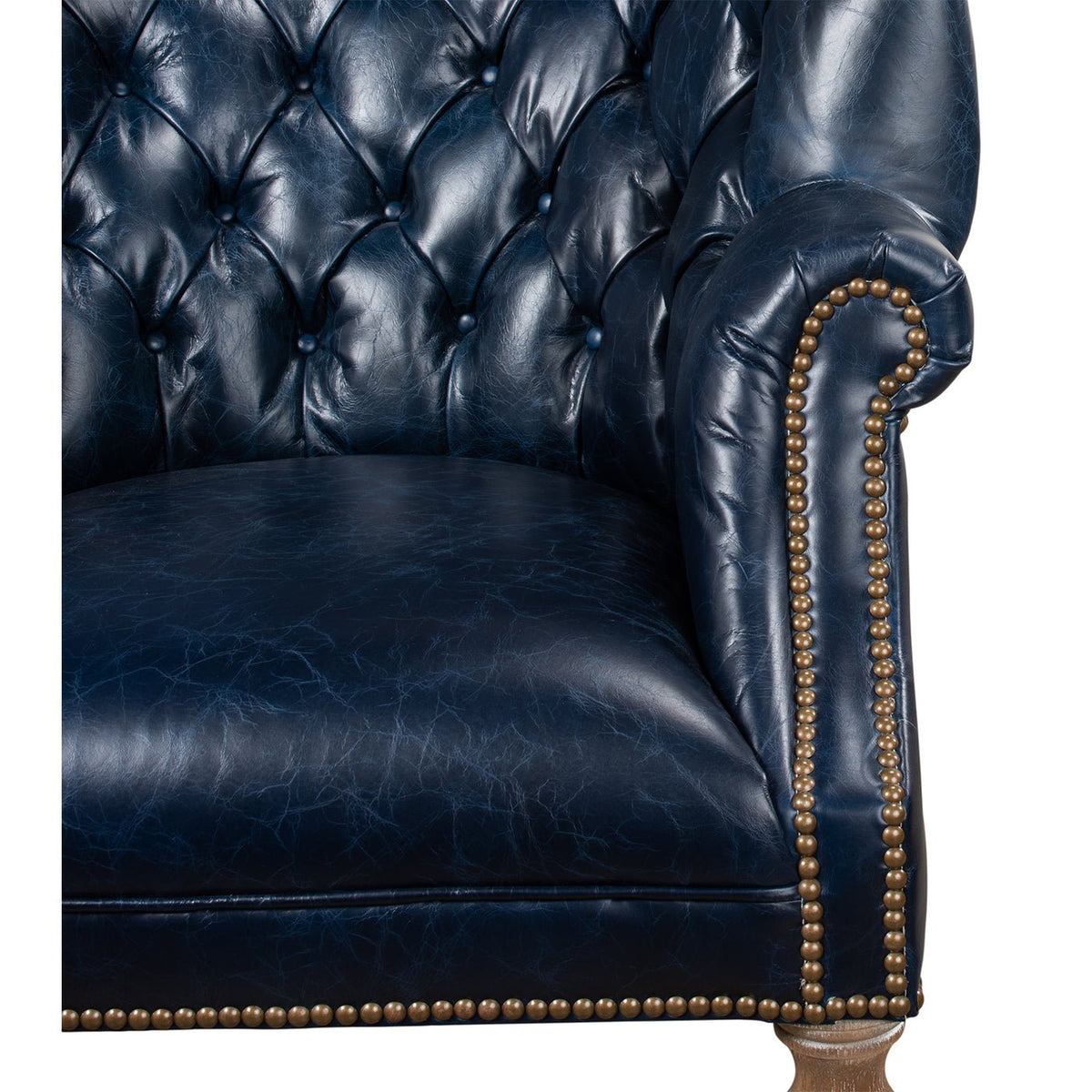 Georgian Barrel Back Wingchair - Chateau Blue - English Georgian America
