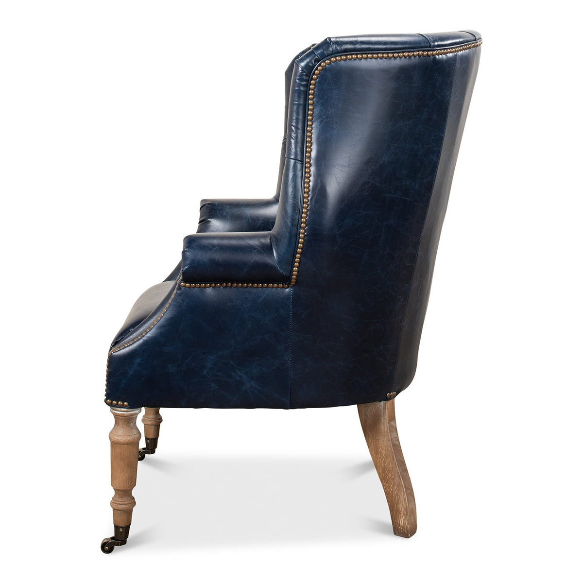 Georgian Barrel Back Wingchair - Chateau Blue - English Georgian America