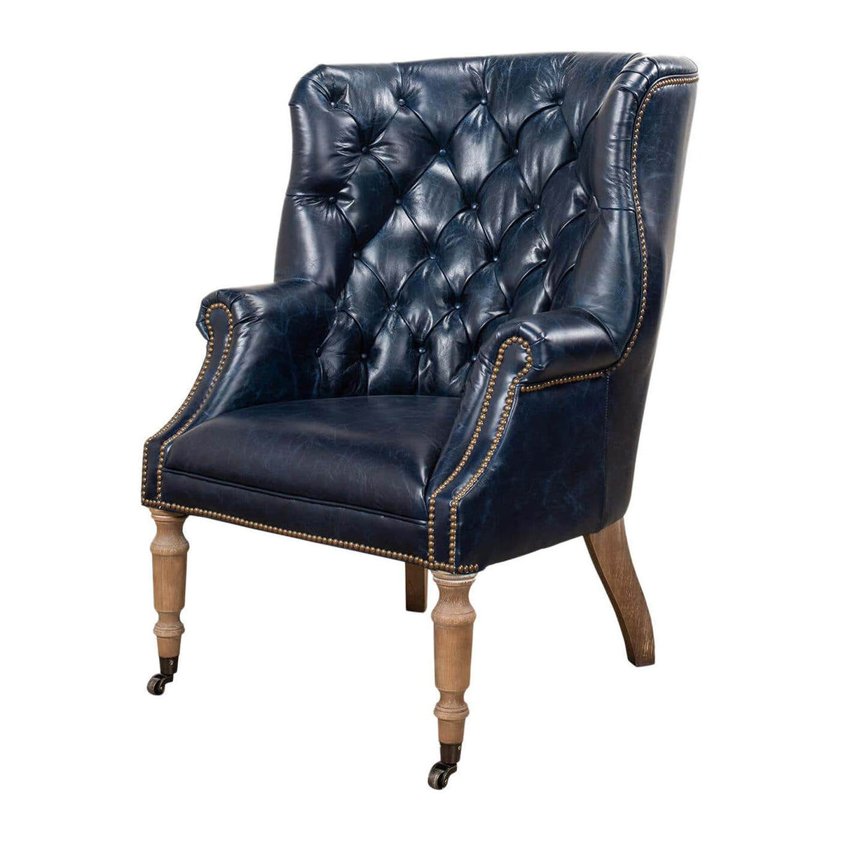 Georgian Barrel Back Wingchair - Chateau Blue - English Georgian America