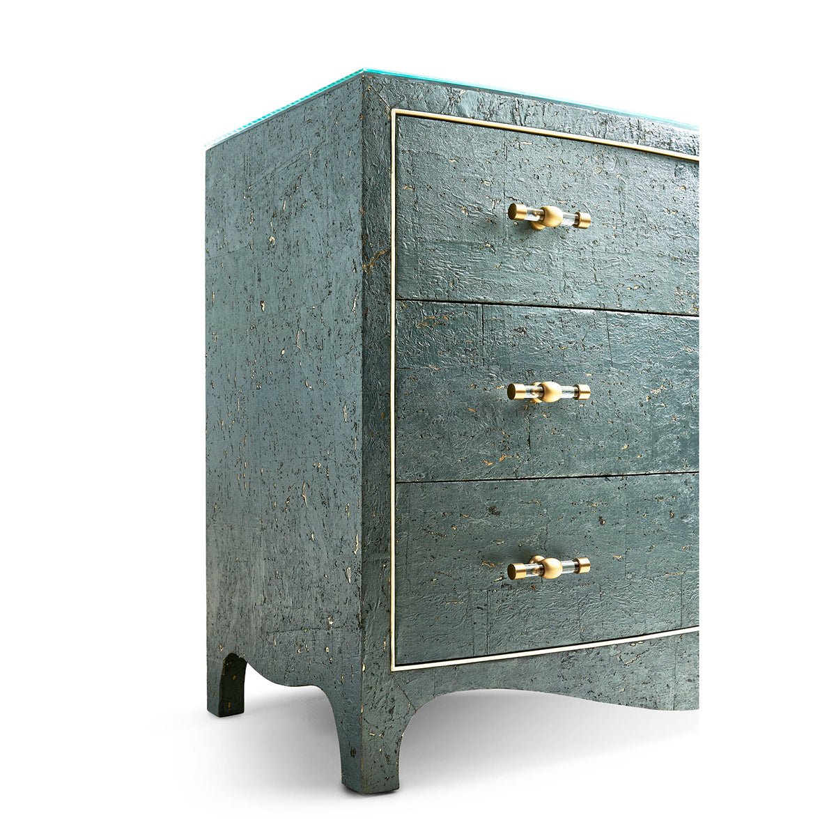 Georgian Bow Front Bedside Chest - English Georgian America