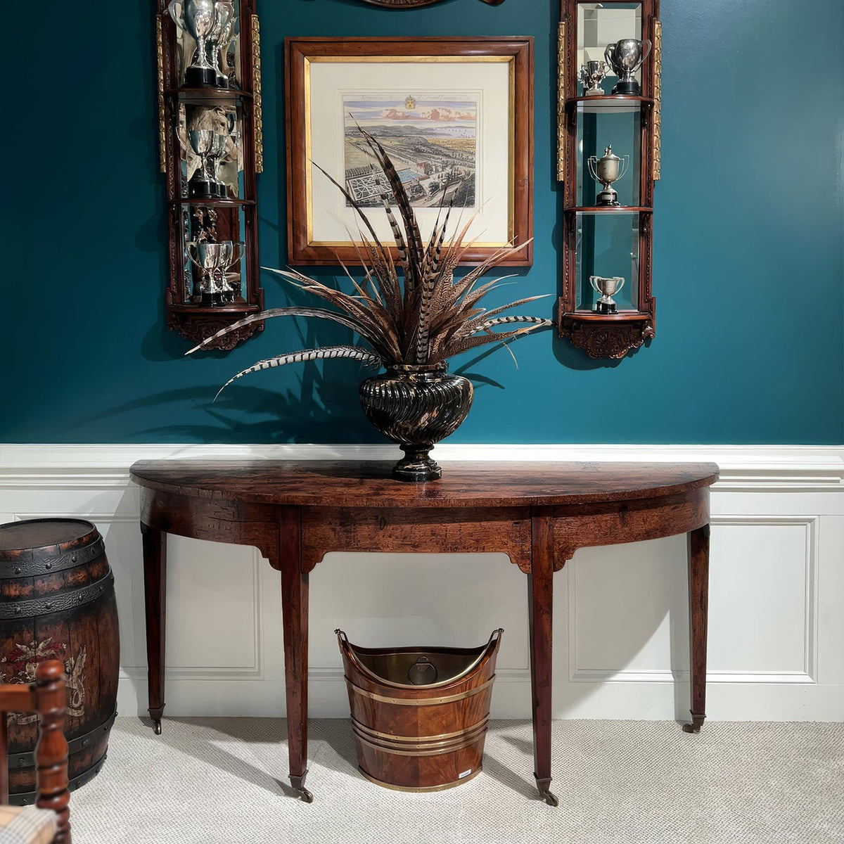 Georgian Bowfront Console Table - English Georgian America