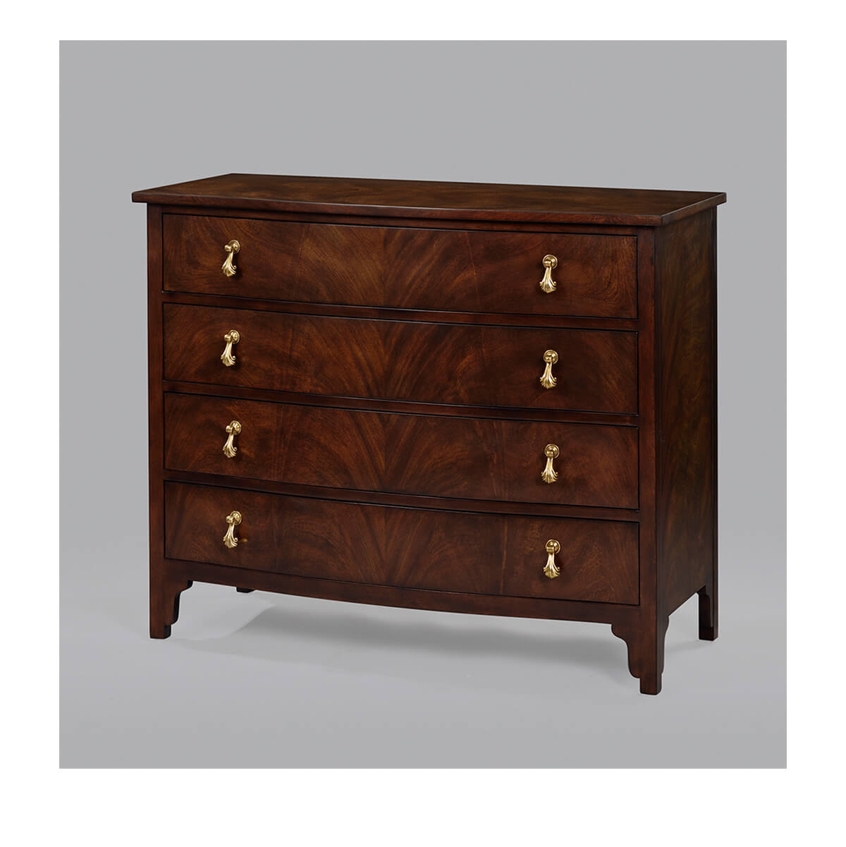 Georgian Bowfront Mahogany Chest - English Georgian America