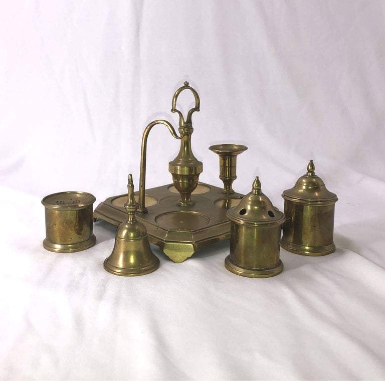 Georgian Brass Inkwell - English Georgian America