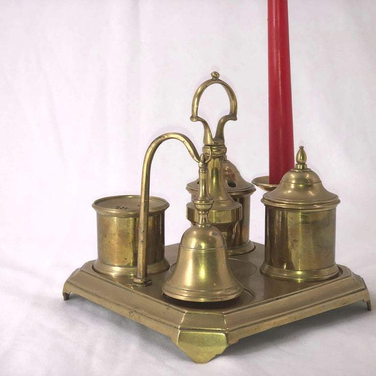 Georgian Brass Inkwell - English Georgian America