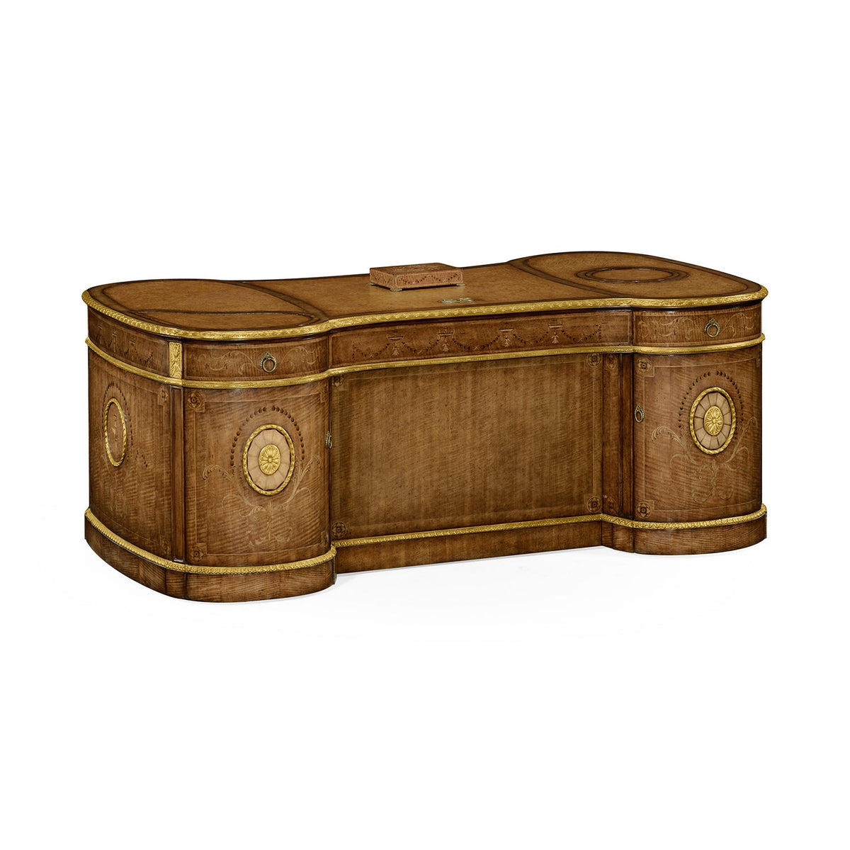 Georgian Leather Top Pedestal Desk – Adam Style - English Georgian America