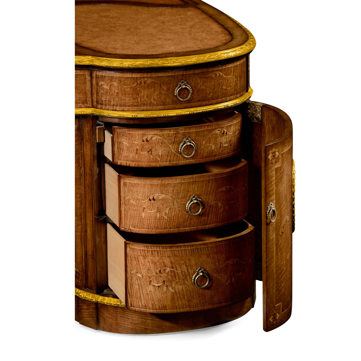 Georgian Leather Top Pedestal Desk – Adam Style - English Georgian America