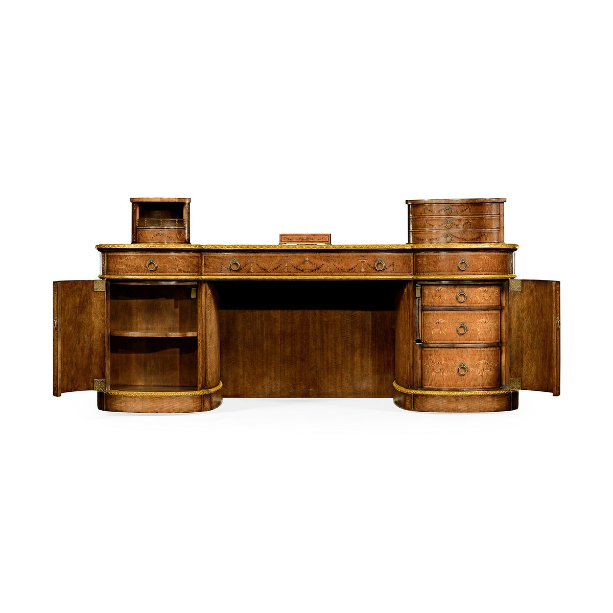 Georgian Leather Top Pedestal Desk – Adam Style - English Georgian America