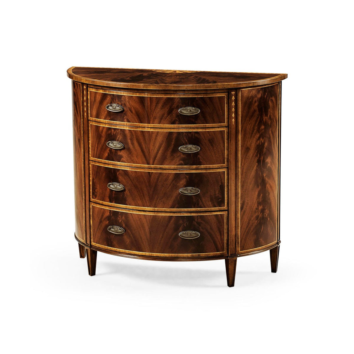Georgian Mahogany Demilune Chest of Drawers - English Georgian America