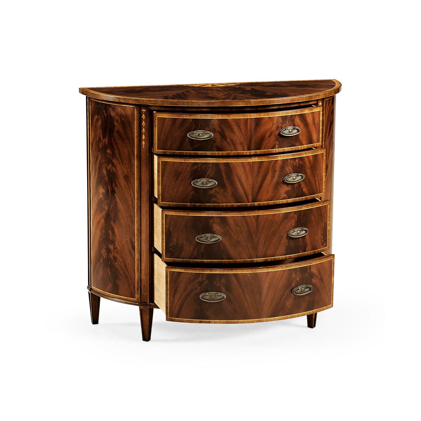 Georgian Mahogany Demilune Chest of Drawers - English Georgian America