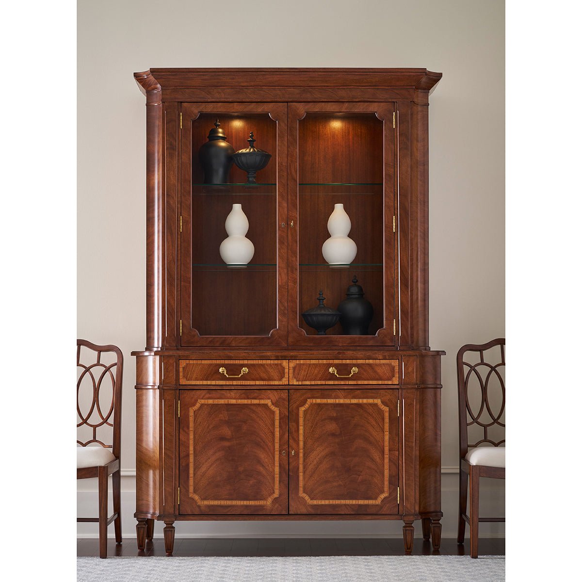 Georgian Mahogany Display Cabinet - English Georgian America