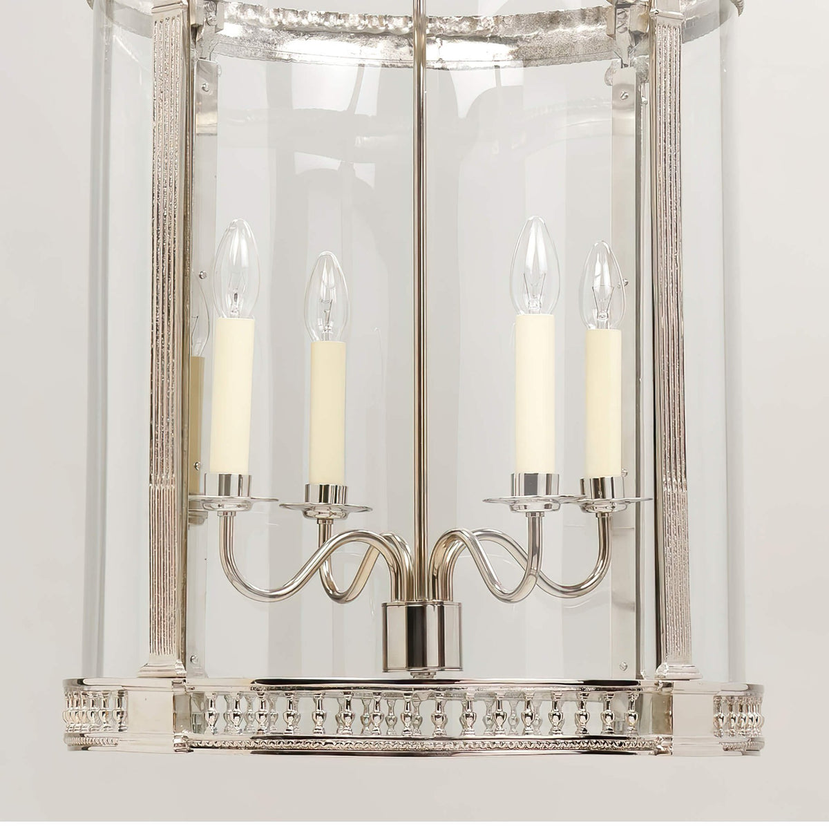 Georgian Round Hall Lantern - Nickel - English Georgian America