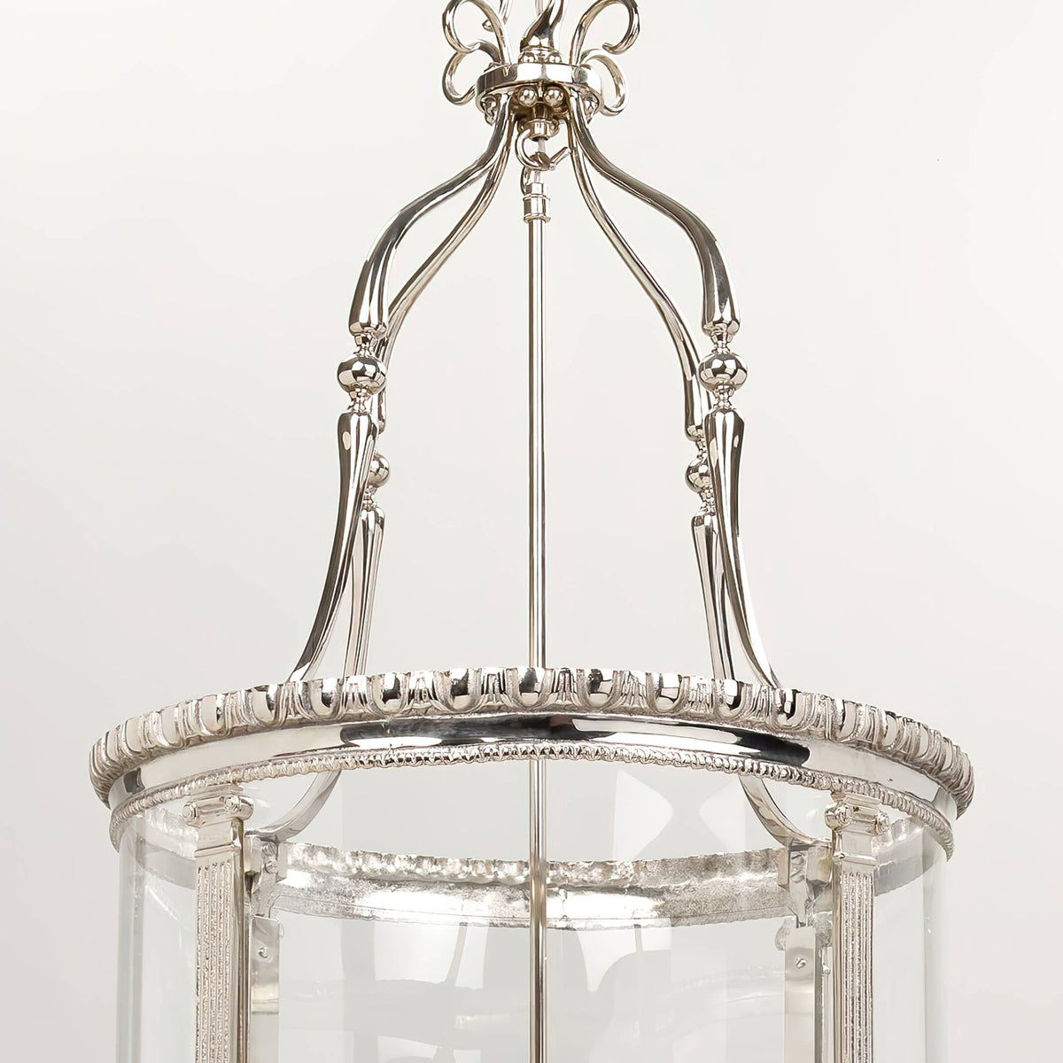 Georgian Round Hall Lantern - Nickel - English Georgian America