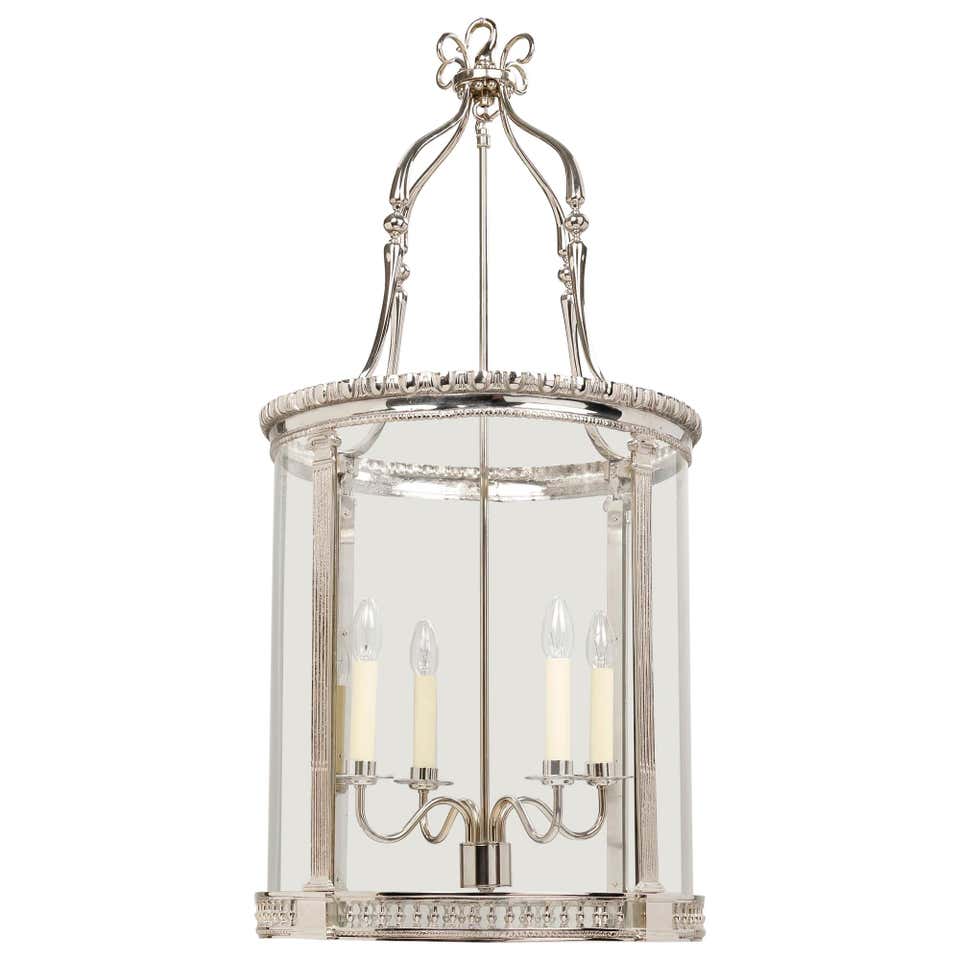 Georgian Round Hall Lantern - Nickel - English Georgian America