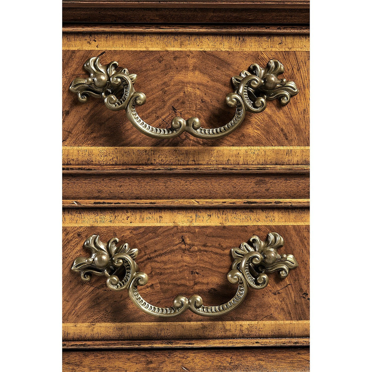 Georgian Style Walnut Leather Top Desk - English Georgian America