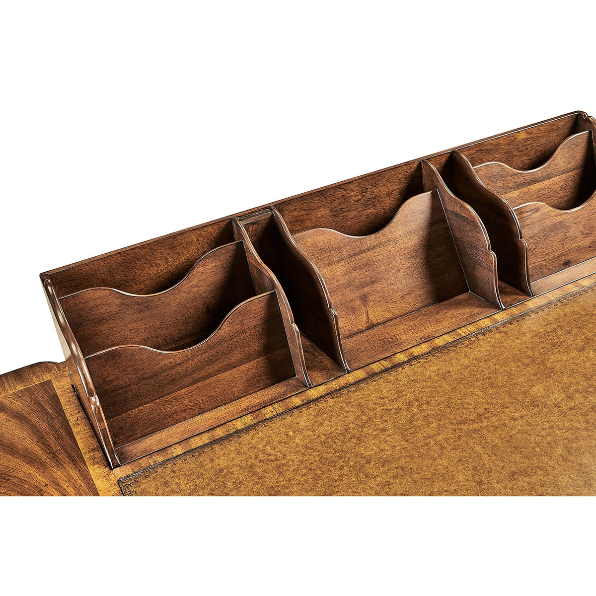 Georgian Style Walnut Leather Top Desk - English Georgian America