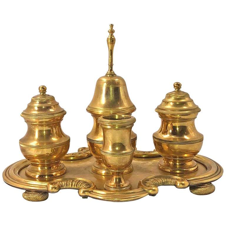 Gilt Bronze Desk Set - English Georgian America