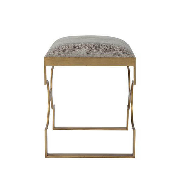 Gilt Steel Upholstered Stool - English Georgian America