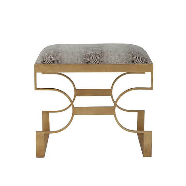 Gilt Steel Upholstered Stool - English Georgian America