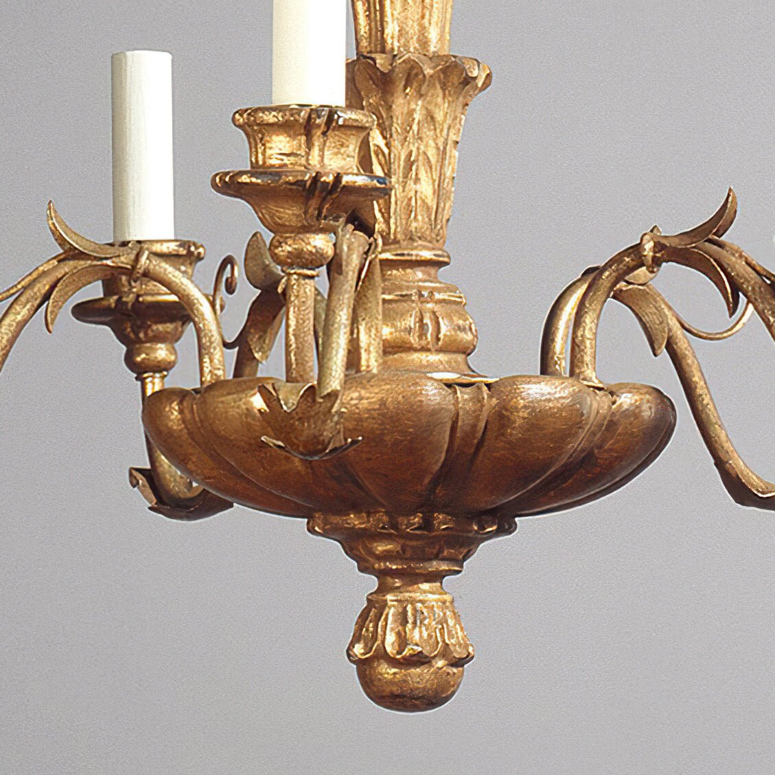 Giltwood Rococo Five Light Chandelier - English Georgian America