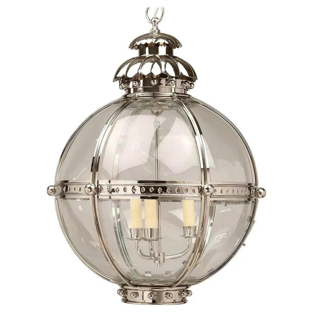 Globe Lantern - Nickel Finish - Large - English Georgian America