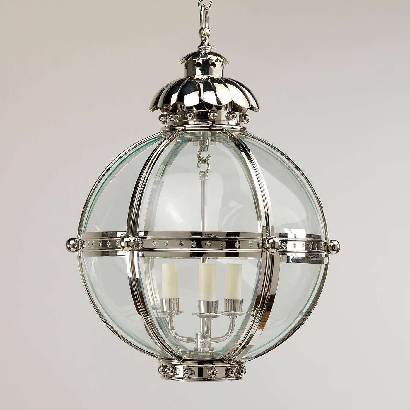 Globe Lantern - Nickel Finish - Small - English Georgian America