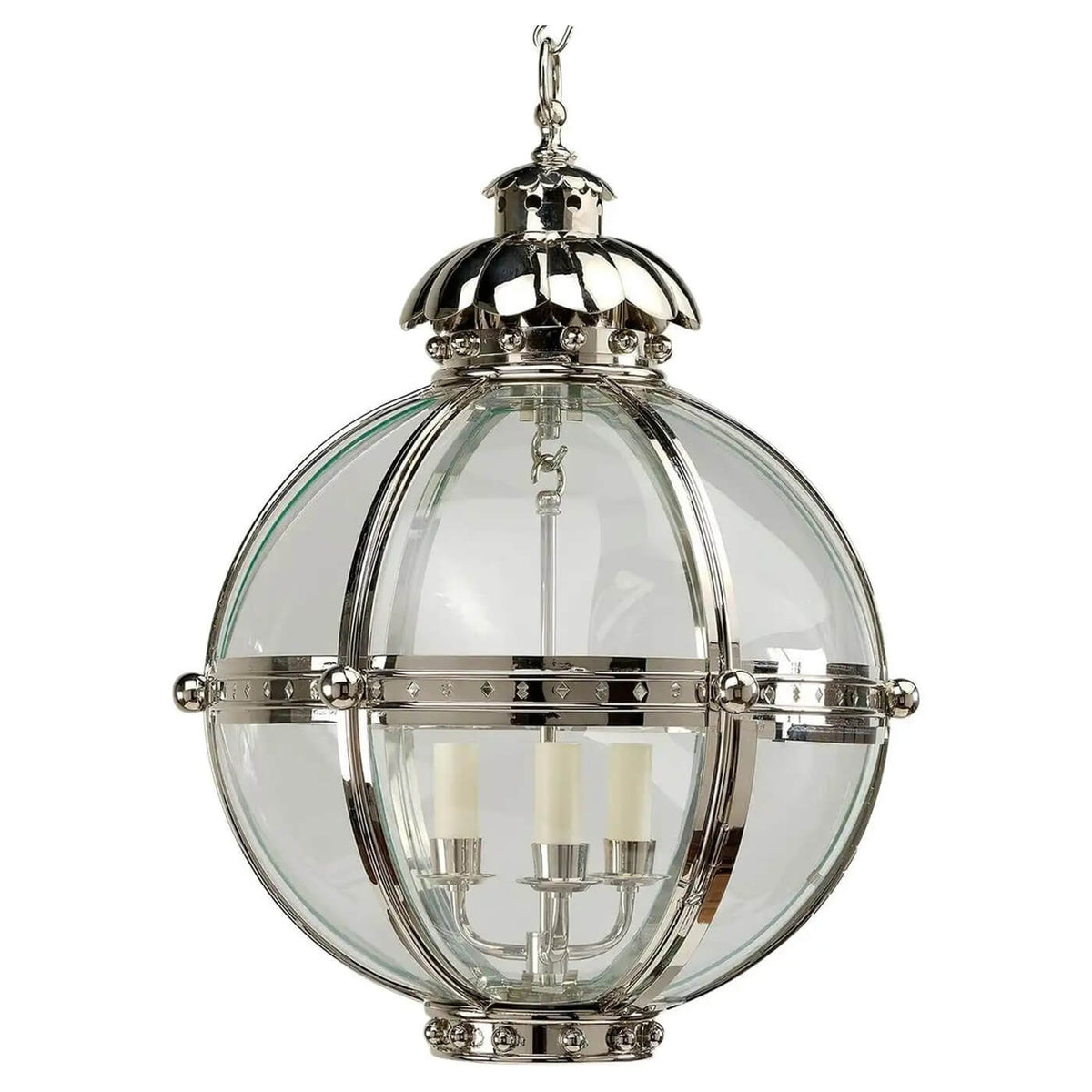 Globe Lantern - Nickel Finish - Small - English Georgian America