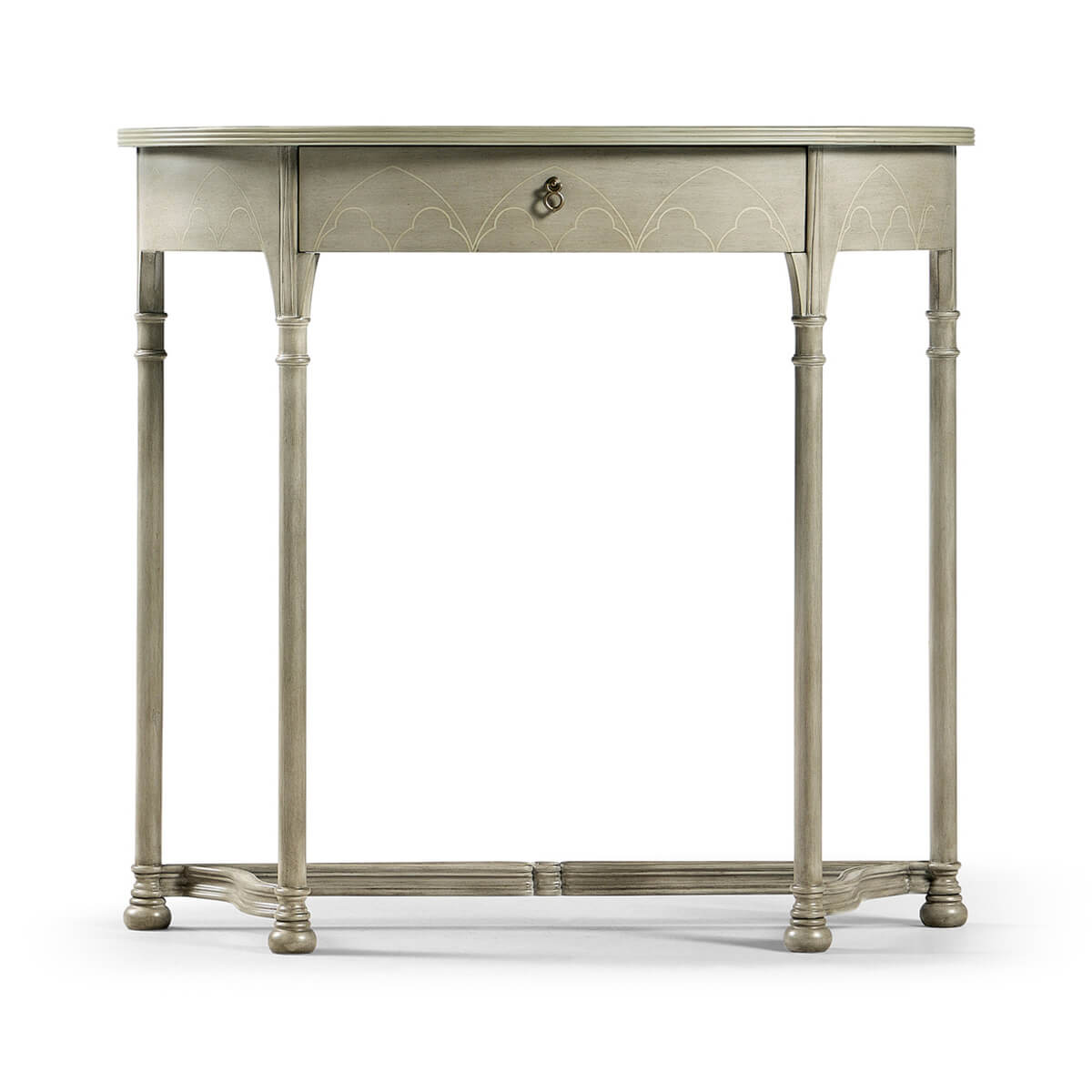 Gothic Painted Console Table - Grey - English Georgian America