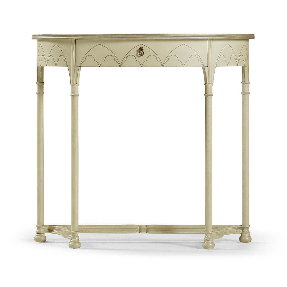 Gothic Painted Console Table - Sage - English Georgian America