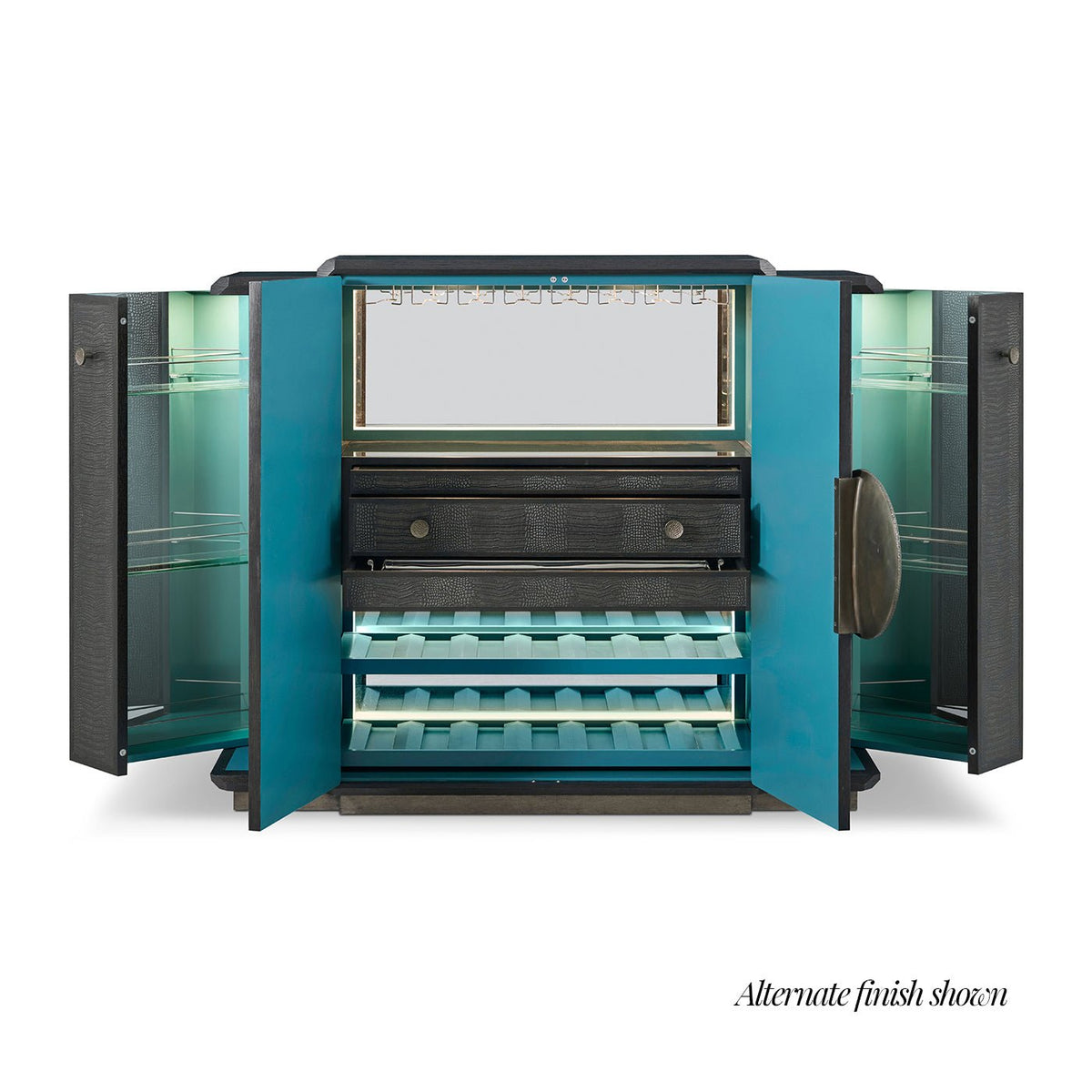 Gray Art Deco Bar Cabinet - English Georgian America