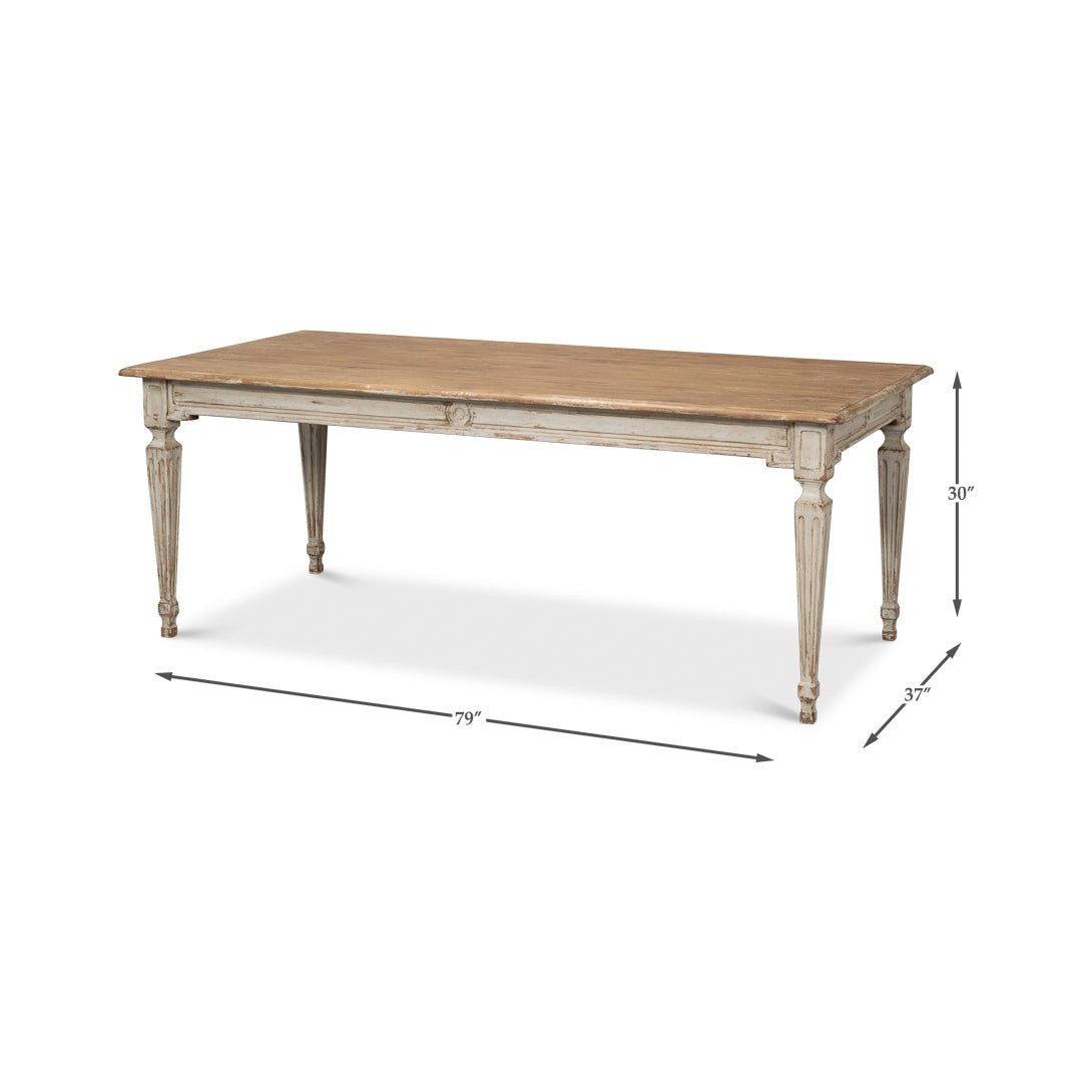 Gray French Provincial Dining Room Table - English Georgian America