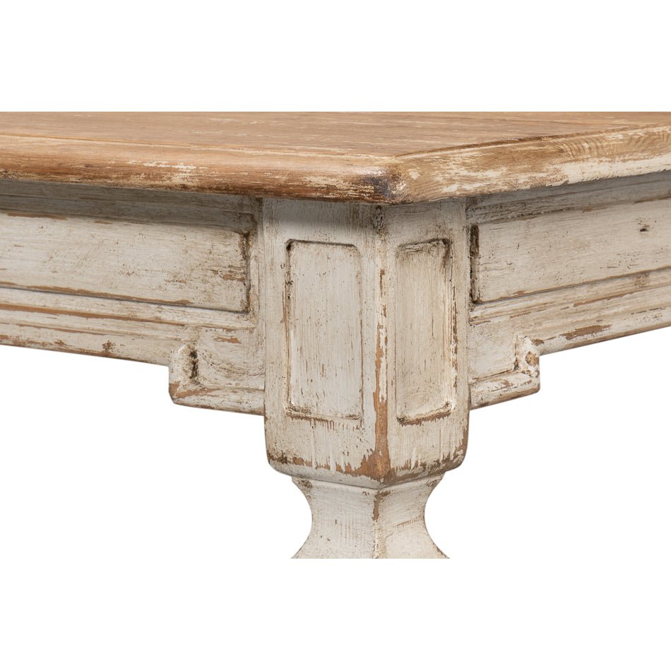 Gray French Provincial Dining Room Table - English Georgian America