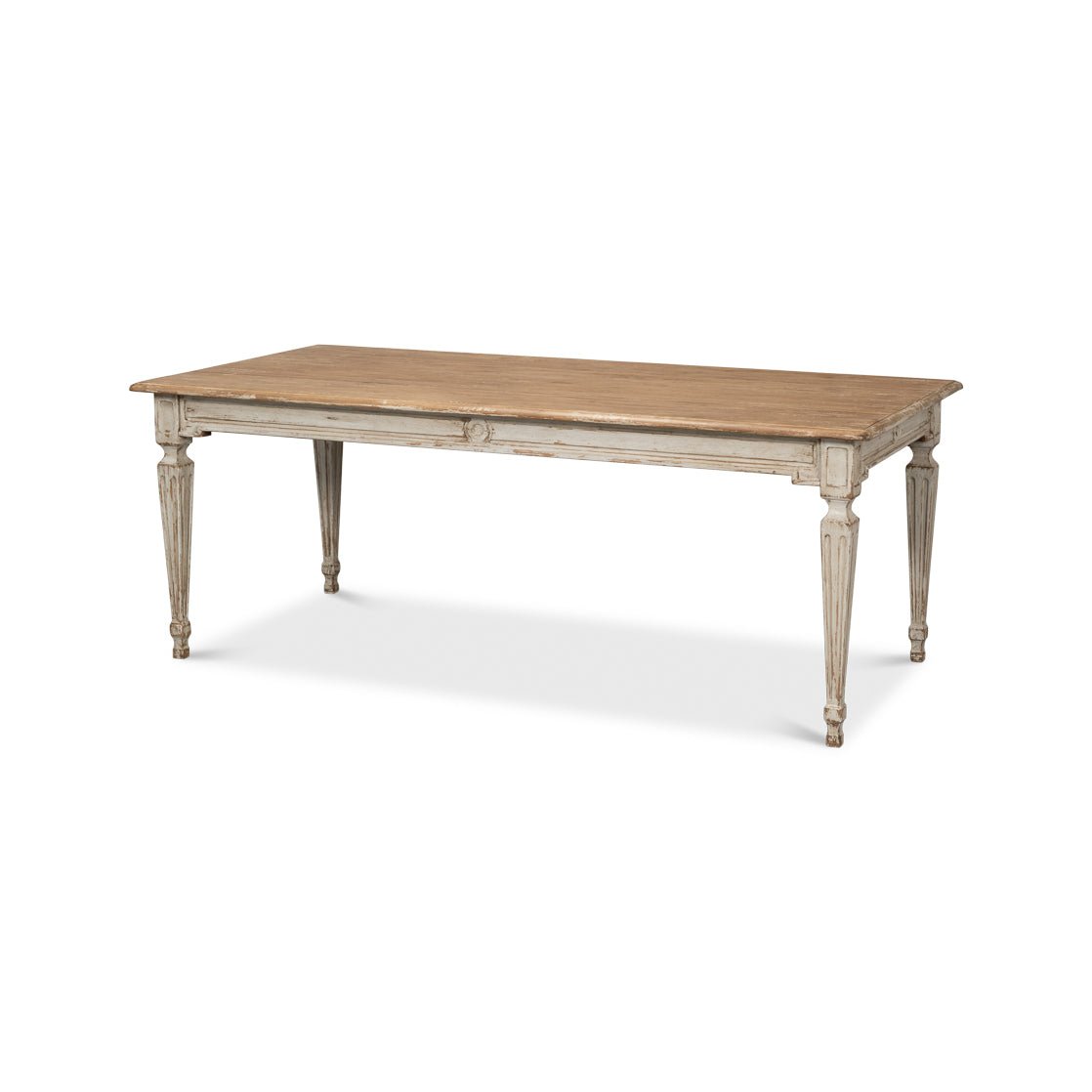 Gray French Provincial Dining Room Table - English Georgian America