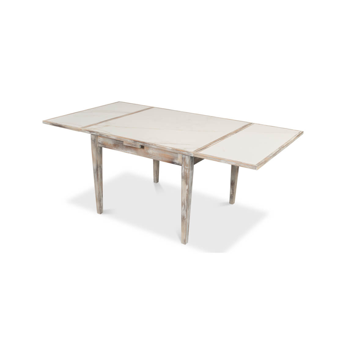 Gray Italian Draw Leaf Extension Table - English Georgian America