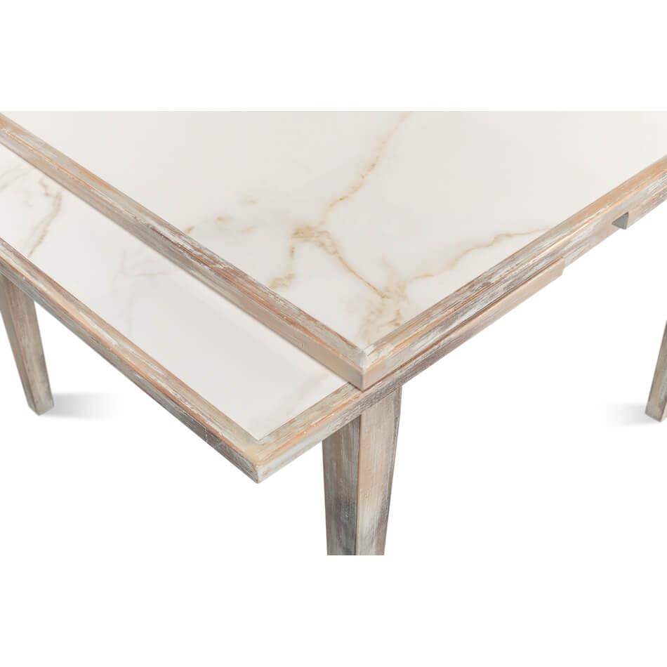 Gray Italian Draw Leaf Extension Table - English Georgian America