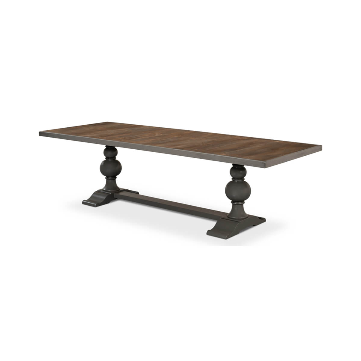 Gray Painted Baroque Style Dining Table - English Georgian America