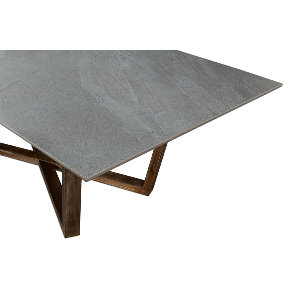 Gray Porcelain Modern Dining Table - English Georgian America
