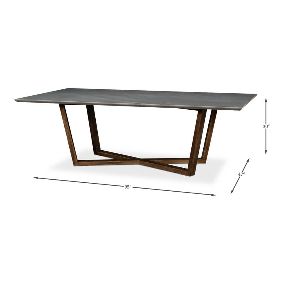 Gray Porcelain Modern Dining Table - English Georgian America