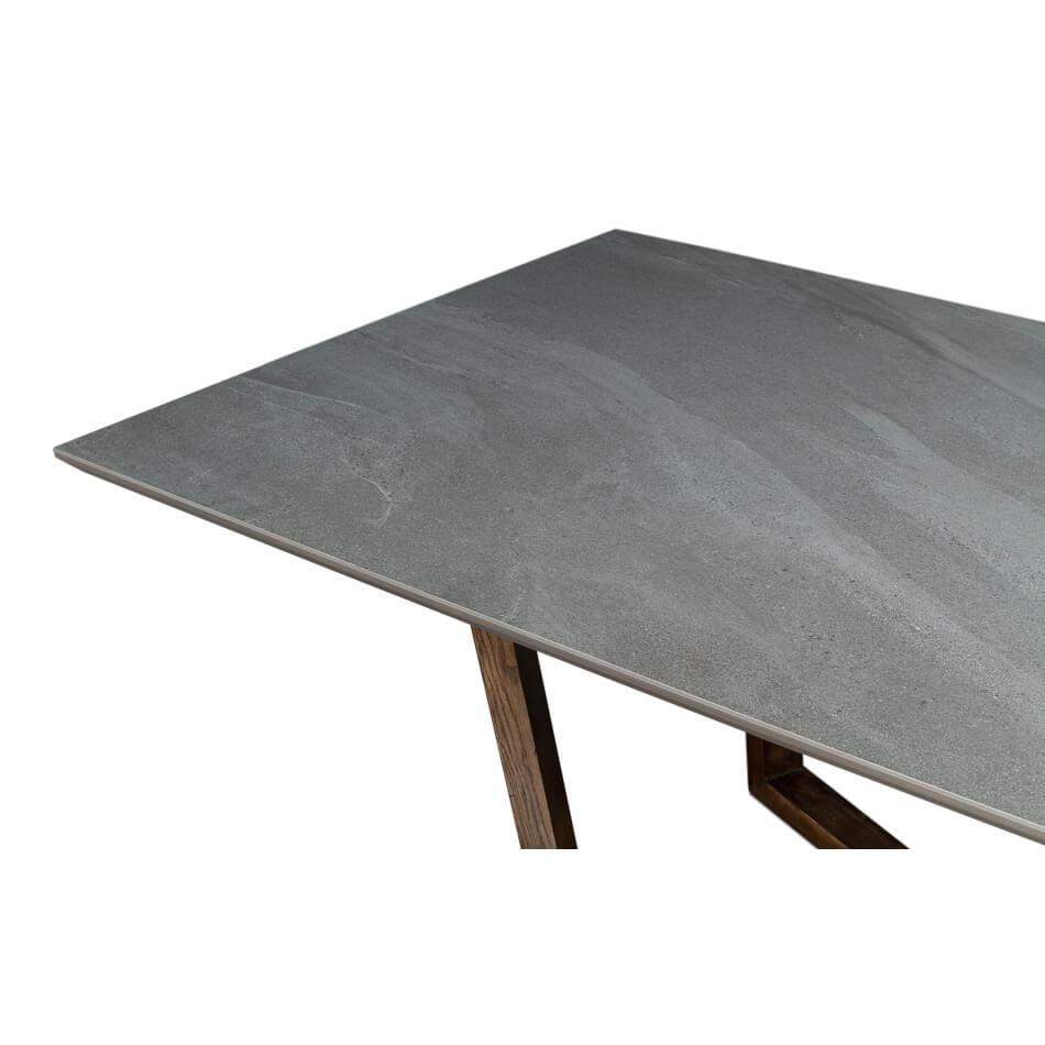 Gray Porcelain Modern Dining Table - English Georgian America