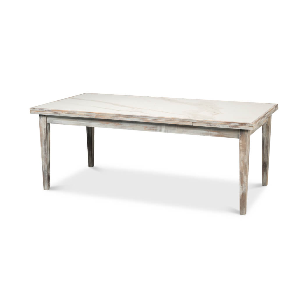 Gray Wash Italian Draw Leaf Table - English Georgian America
