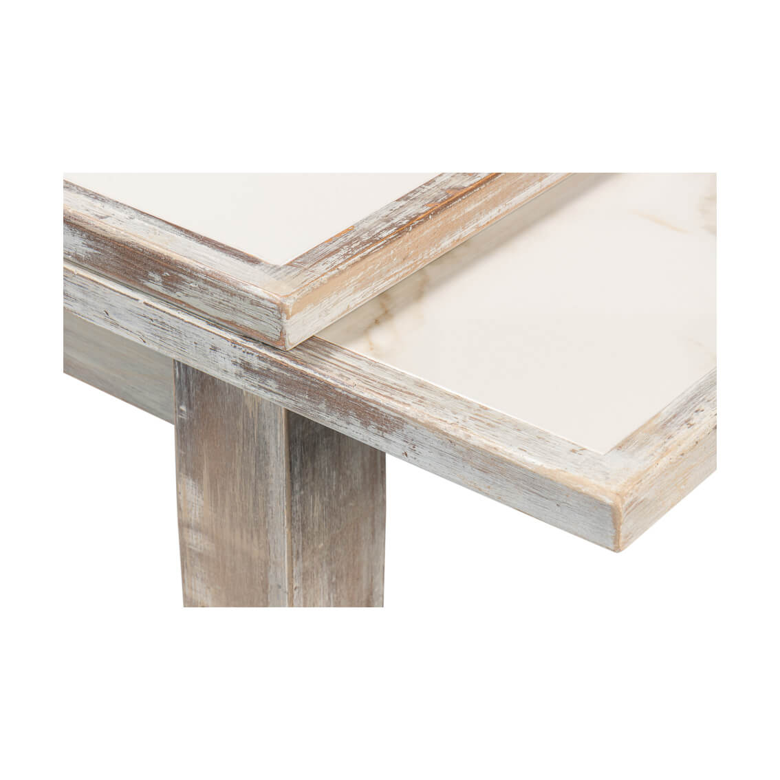 Gray Wash Italian Draw Leaf Table - English Georgian America