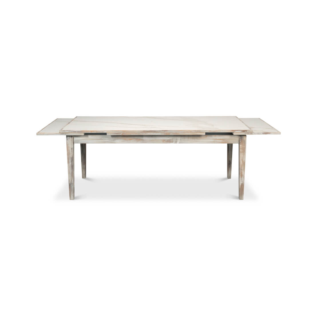 Gray Wash Italian Draw Leaf Table - English Georgian America