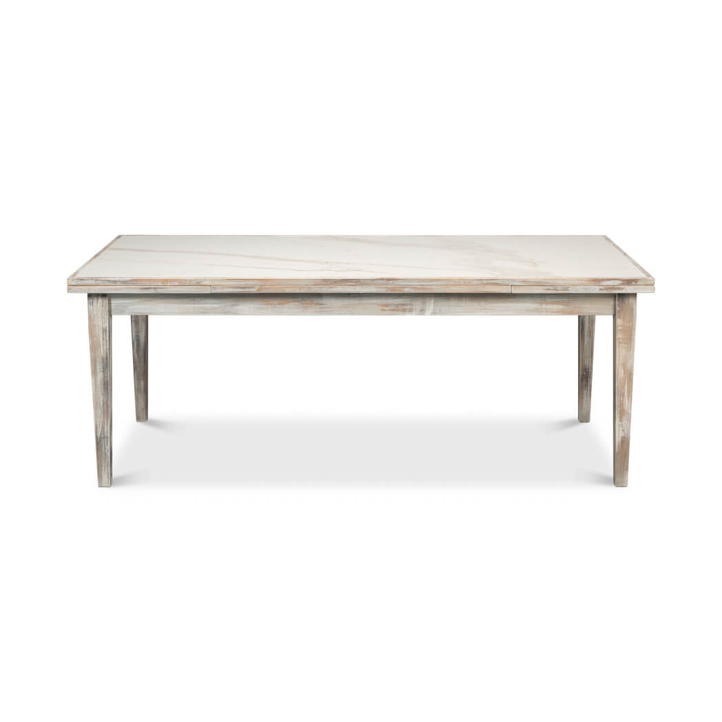 Gray Wash Italian Draw Leaf Table - English Georgian America