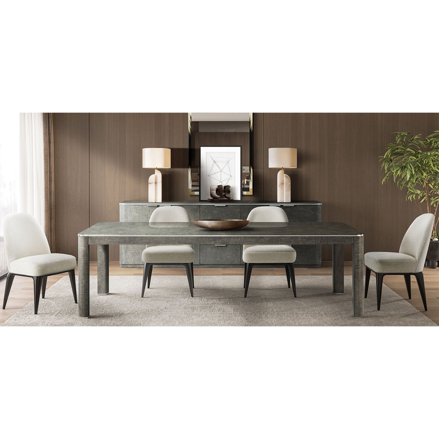 Grey Art Deco Extending Dining Table - English Georgian America