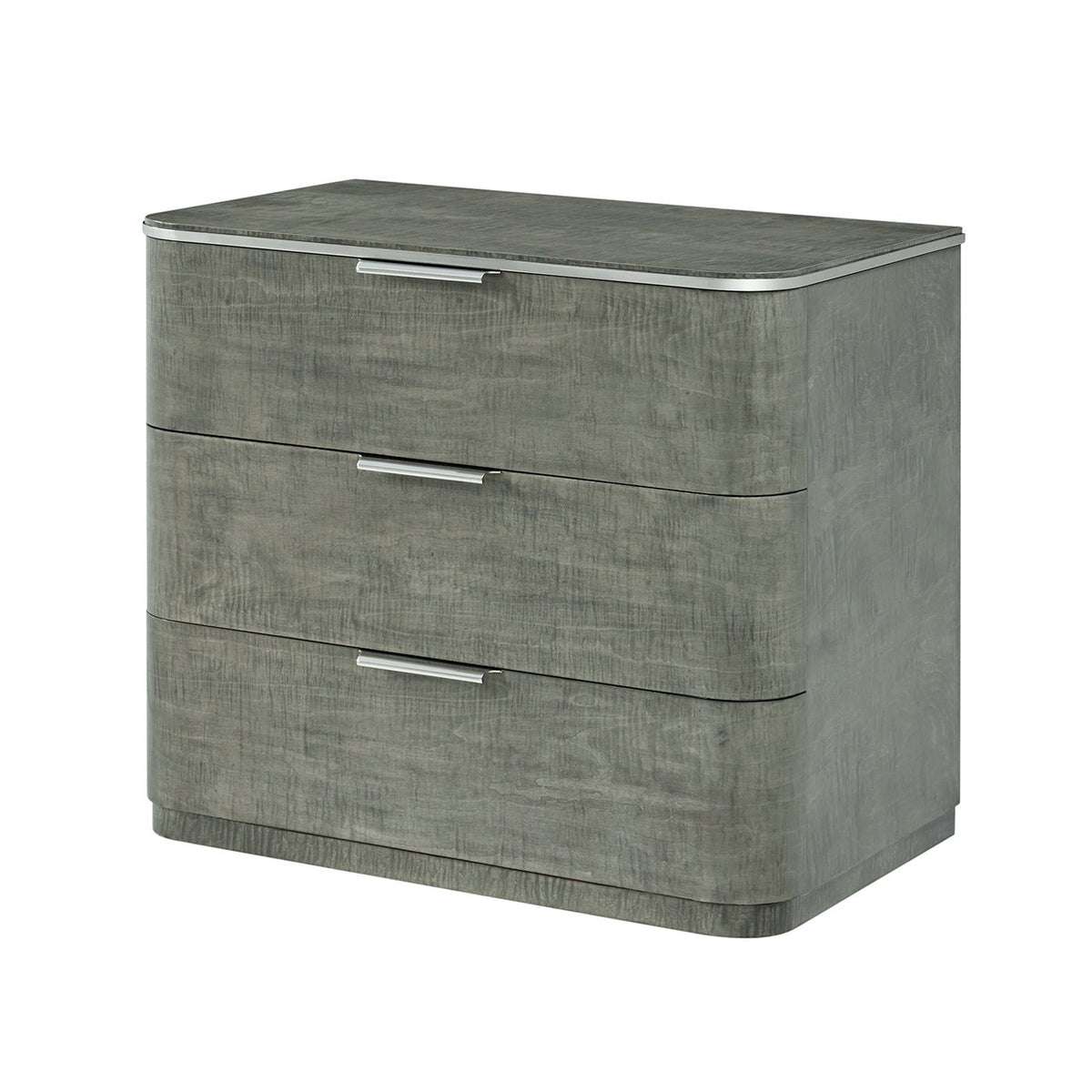 Grey Art Deco Nightstand with Drawers - English Georgian America