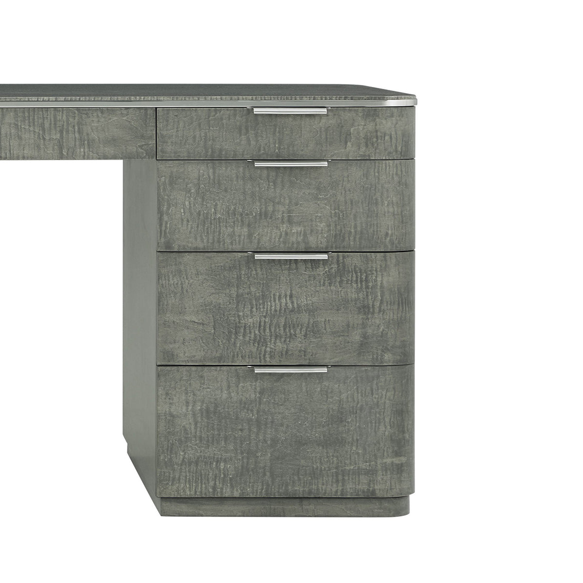 Grey Mid Century Pedestal Desk - English Georgian America