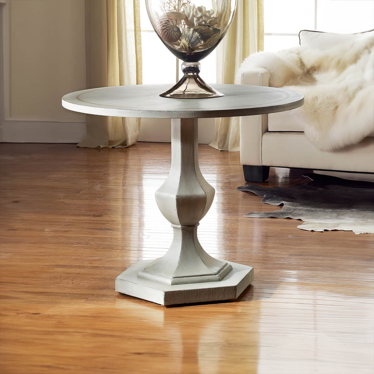 Grey Painted Neo Classic Center Table - English Georgian America