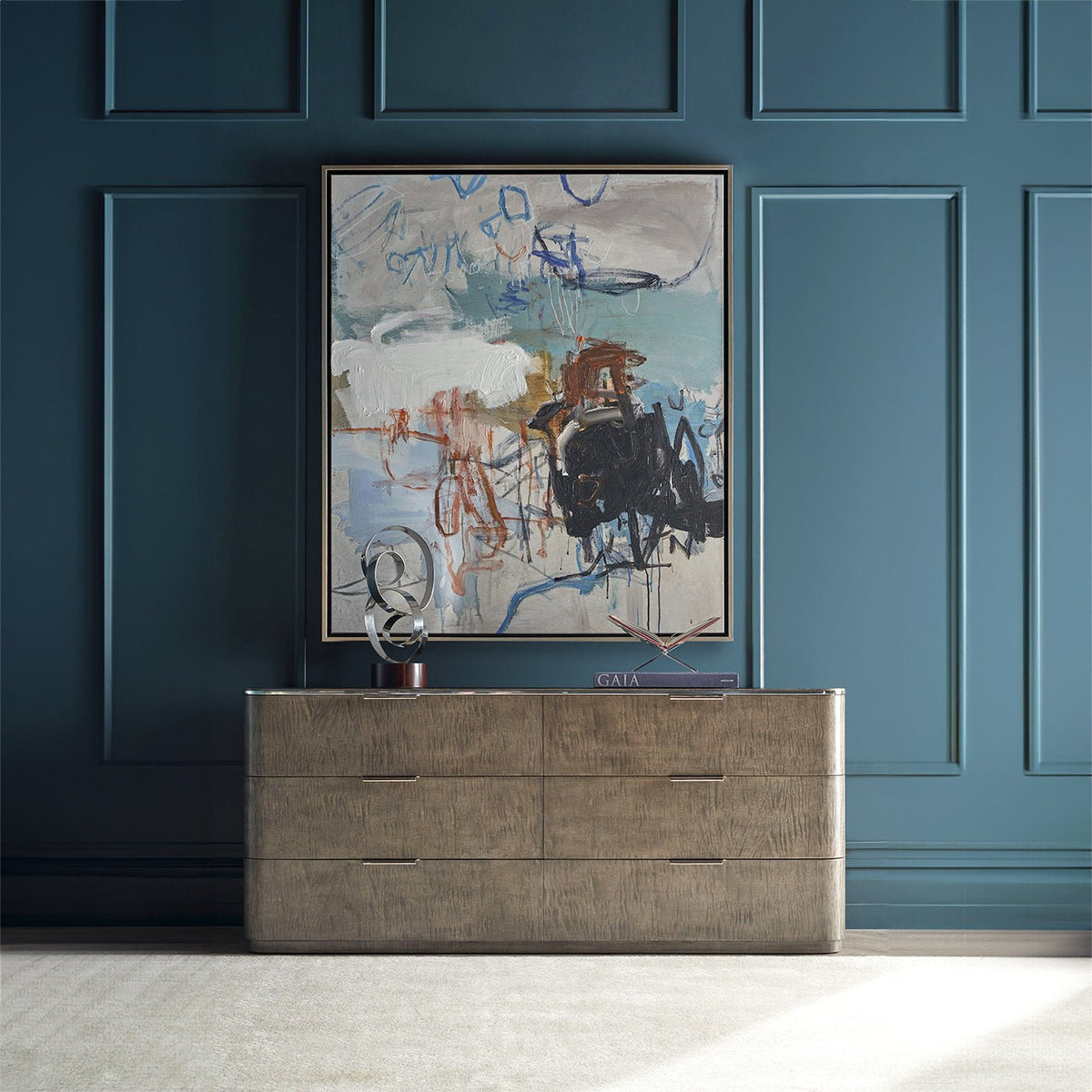 Greyed Art Deco Dresser - English Georgian America