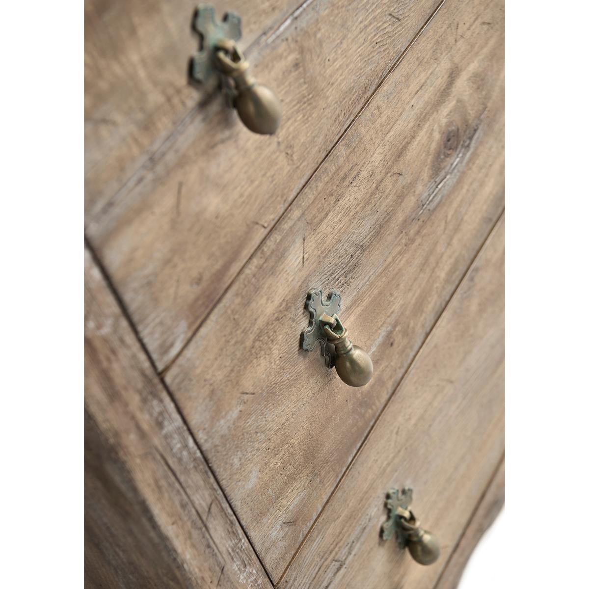 Greyed Oak Country 3 - Drawer Chest - English Georgian America