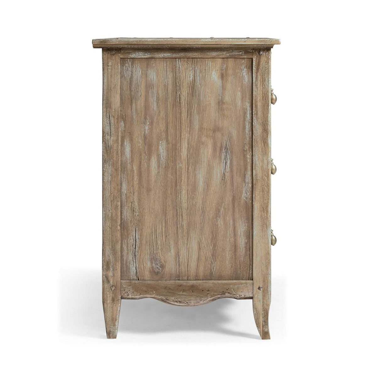 Greyed Oak Country 3 - Drawer Chest - English Georgian America
